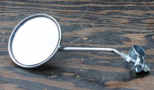 Chrome round bicycle mirror - chrome,