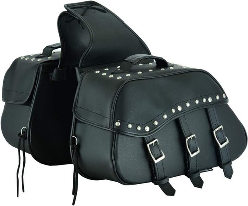 Motorcycle leather saddle bag - motorcycle,