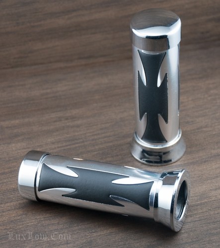 Iron cross chopper bike grips - chopper,